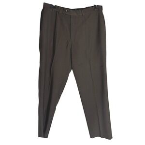 Haggar Mens Dress Pants Brown 36 Flat Front Business Casual Workwear Formal‎